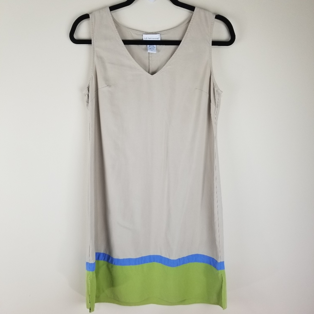Soft Surroundings 100% Silk Cream Shift Dress PXS